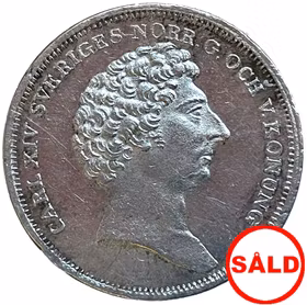 Karl XIV Johan - 1/4 Riksdaler Specie 1831 - Underbart frostad relief och djup lyster