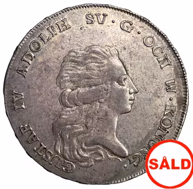 Gustav IV Adolf - Riksdaler 1794 - Ett underbart naturellt och orört exemplar utan plantsrispor