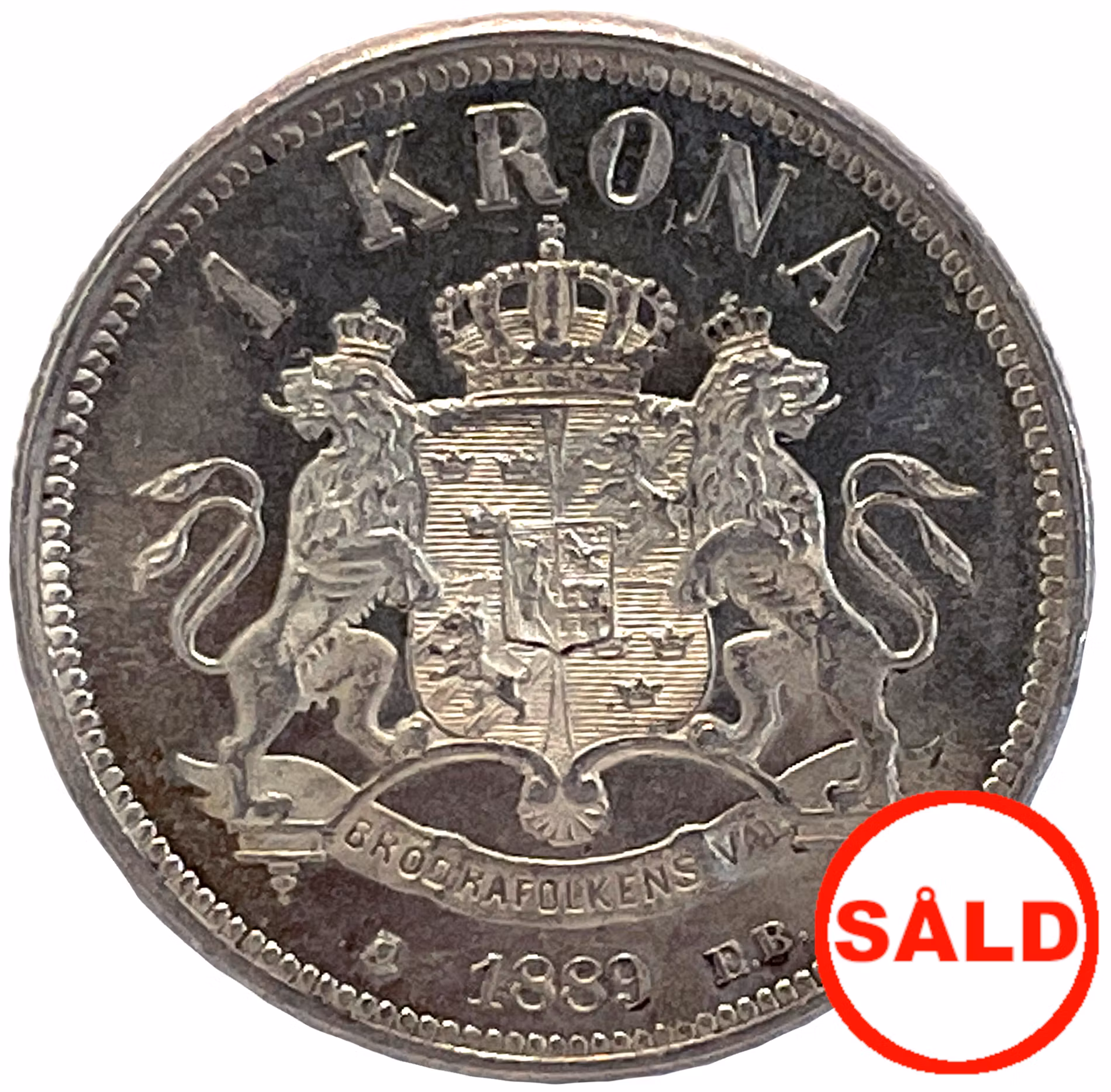 Oskar II - 1 Krona 1889 - PROOFLIKE - Frostad relief och djupt spegelglänsande karaktär i fälten