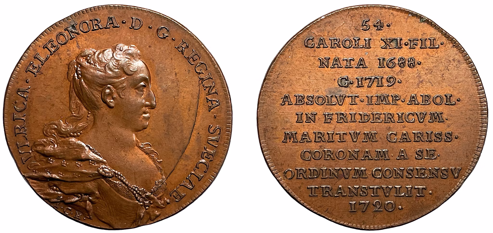 Hedlingers regentlängd - Ulrika Eleonora av Johann Carl Hedlinger