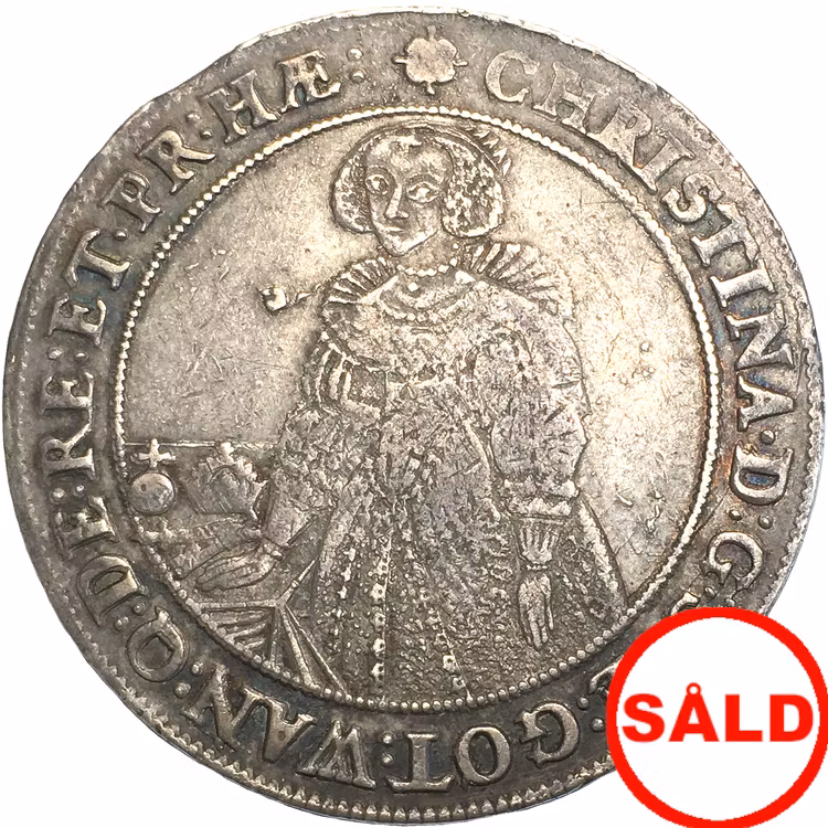Kristina - Riksdaler Sala 1640 - tilltalande exemplar med fin lyster