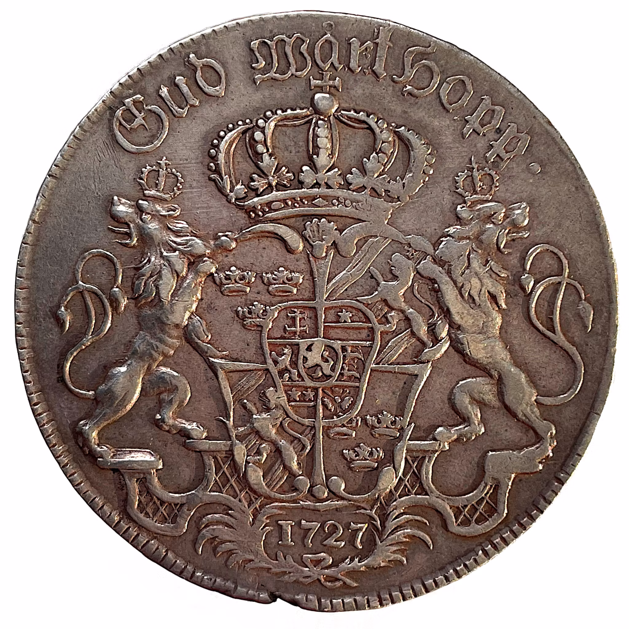 Fredrik I - Riksdaler 1727 med dubbelporträtt - Ett klassiskt och sällsynt ettårstypmynt