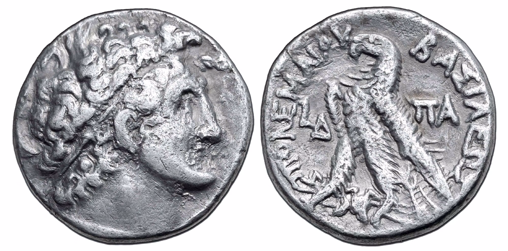 Egypten, Ptolemaiska konungadömet - Kleopatra III & Ptolemaios IX Soter - Tetradrachm daterad 114/3 f.Kr