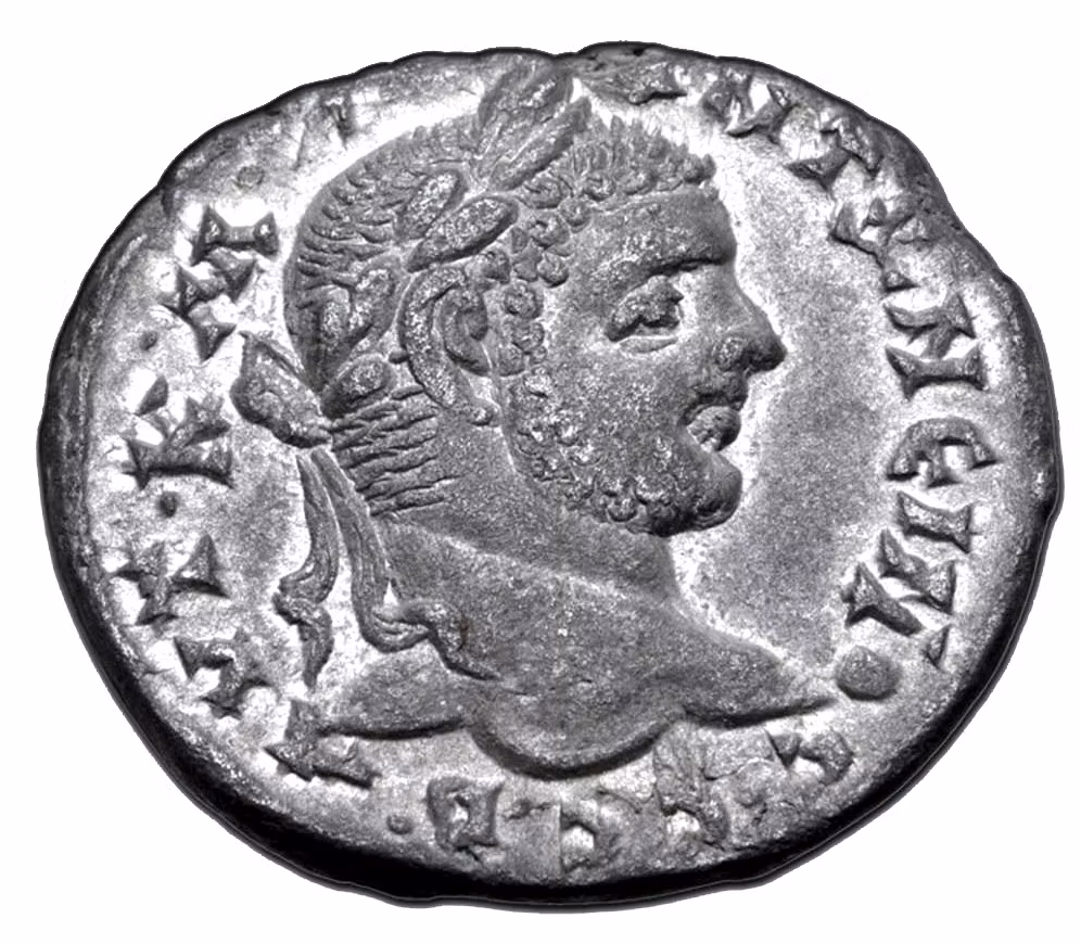 Caracalla 198-217 e.Kr - Antiokia - Mycket vacker tetradrachm