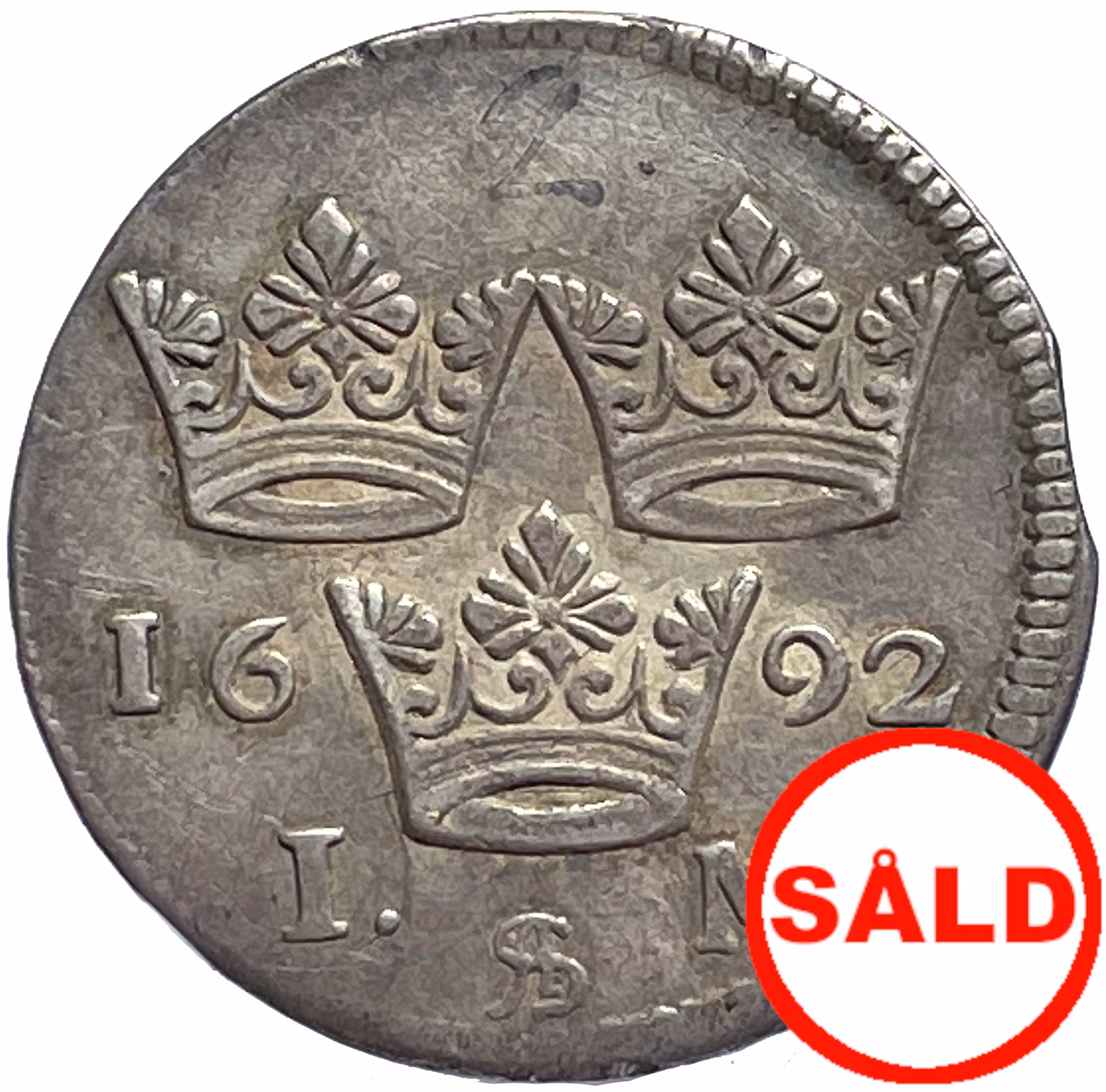 Karl XI - 1 Mark 1692 - Trevligt exemplar