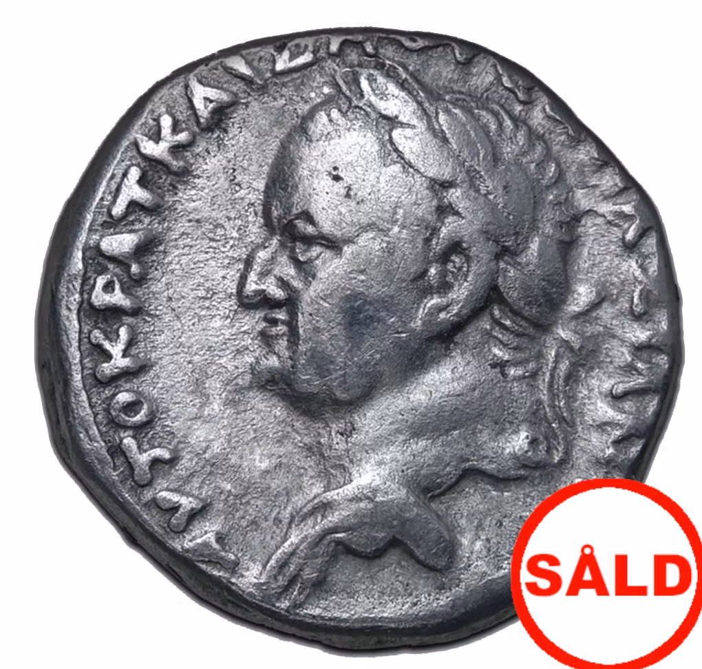Vespasianus med sin son Titus - Tetradrachm präglad i Antiokia, Seleukis & Piera - Ovanligt bra för typen - SÄLLSYNT