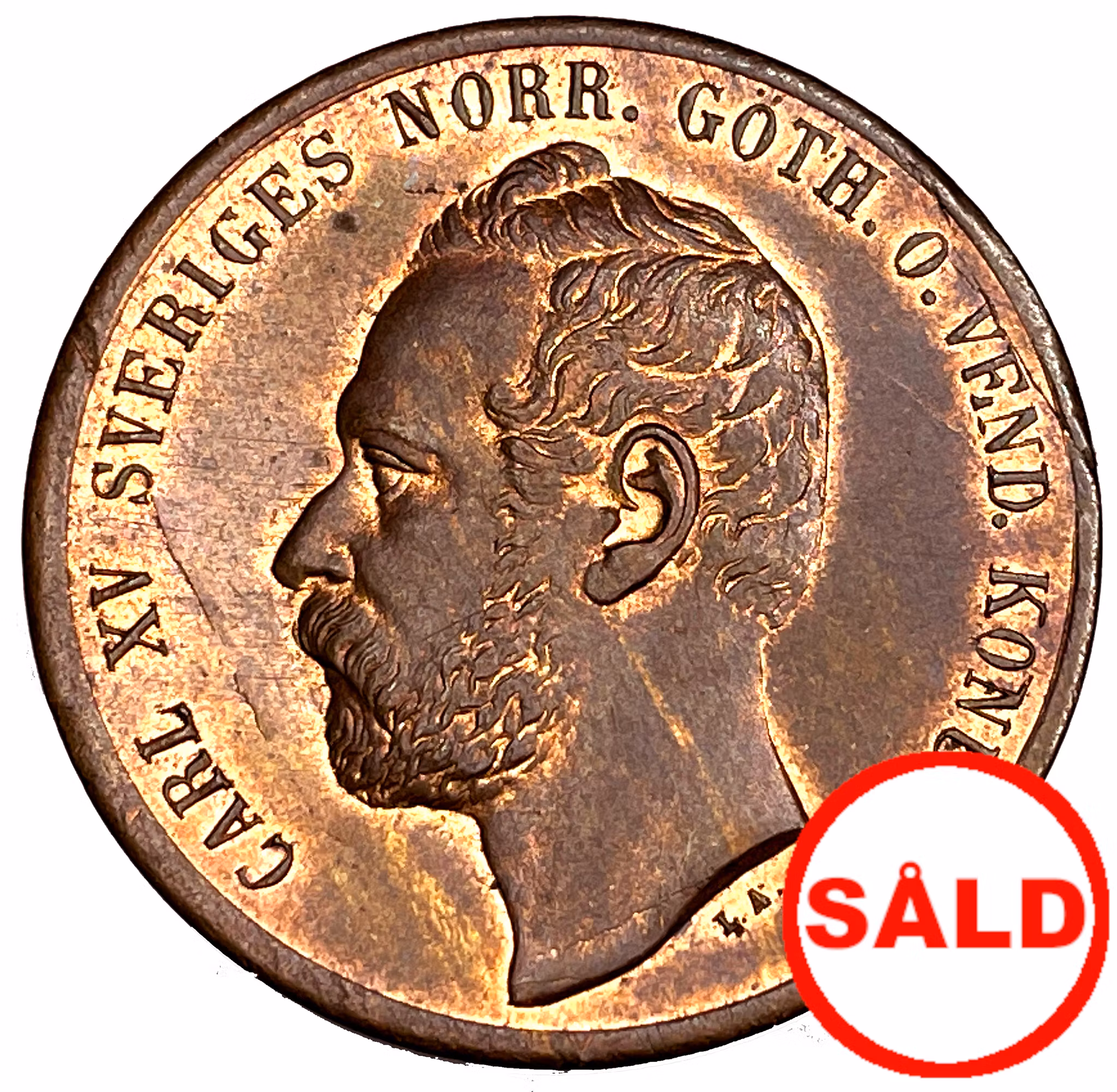 Karl XV, 5 Öre 1862 med stjärna - Vackert ocirkulerat exemplar