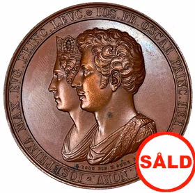 Kronprins Oskar (I) gifter sig med Josephina Maximiliana Eugenia Napoleona av Leuchtenberg i Stockholm den 19 juni 1823 av Loos & Gube