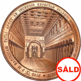 Pius IX - Invigningen av S:t Pauls basilika 1854 av Ignazio Bianchi - PRAKTMEDALJ