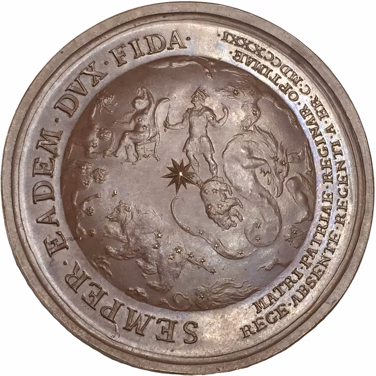 Ulrika Eleonora förestår regeringen inför Fredrik I:s resa till Hessen 1731 - XR - av Hedlinger