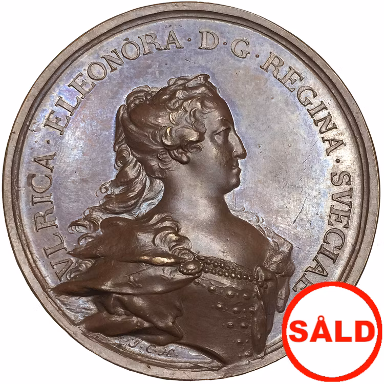 Ulrika Eleonora förestår regeringen inför Fredrik I:s resa till Hessen 1731 - XR - av Hedlinger