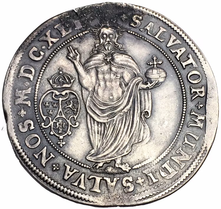 Riksdaler 1641 - Frälsaren på kulle RRR - Tidigare okänt typmynt