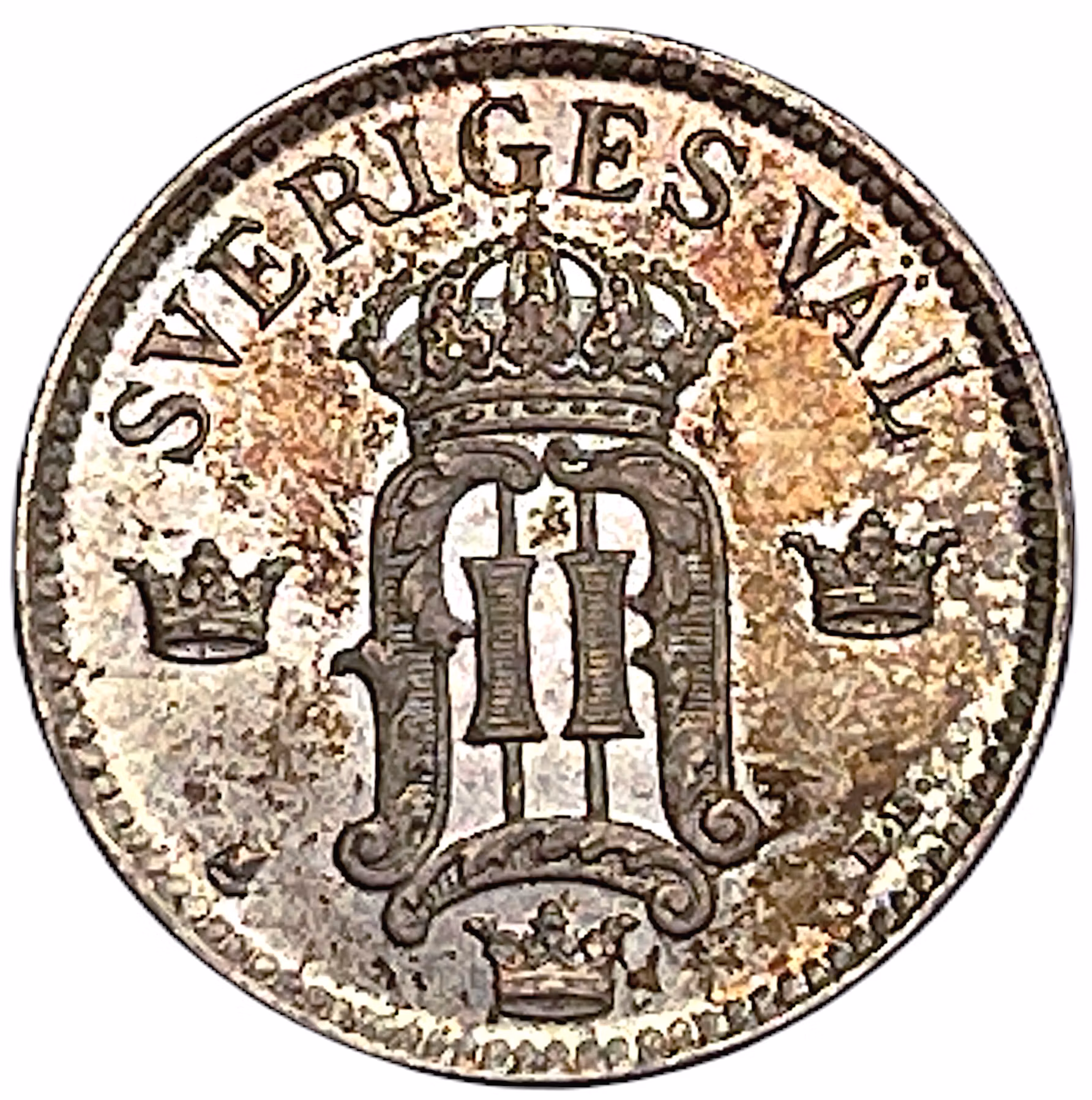 Oskar II - 25 Öre 1907 - Ett ocirkulerat toppexemplar nästan helt utan märken