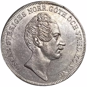 Oskar I - Riksdaler Specie 1846 - Ett tilltalande exemplar
