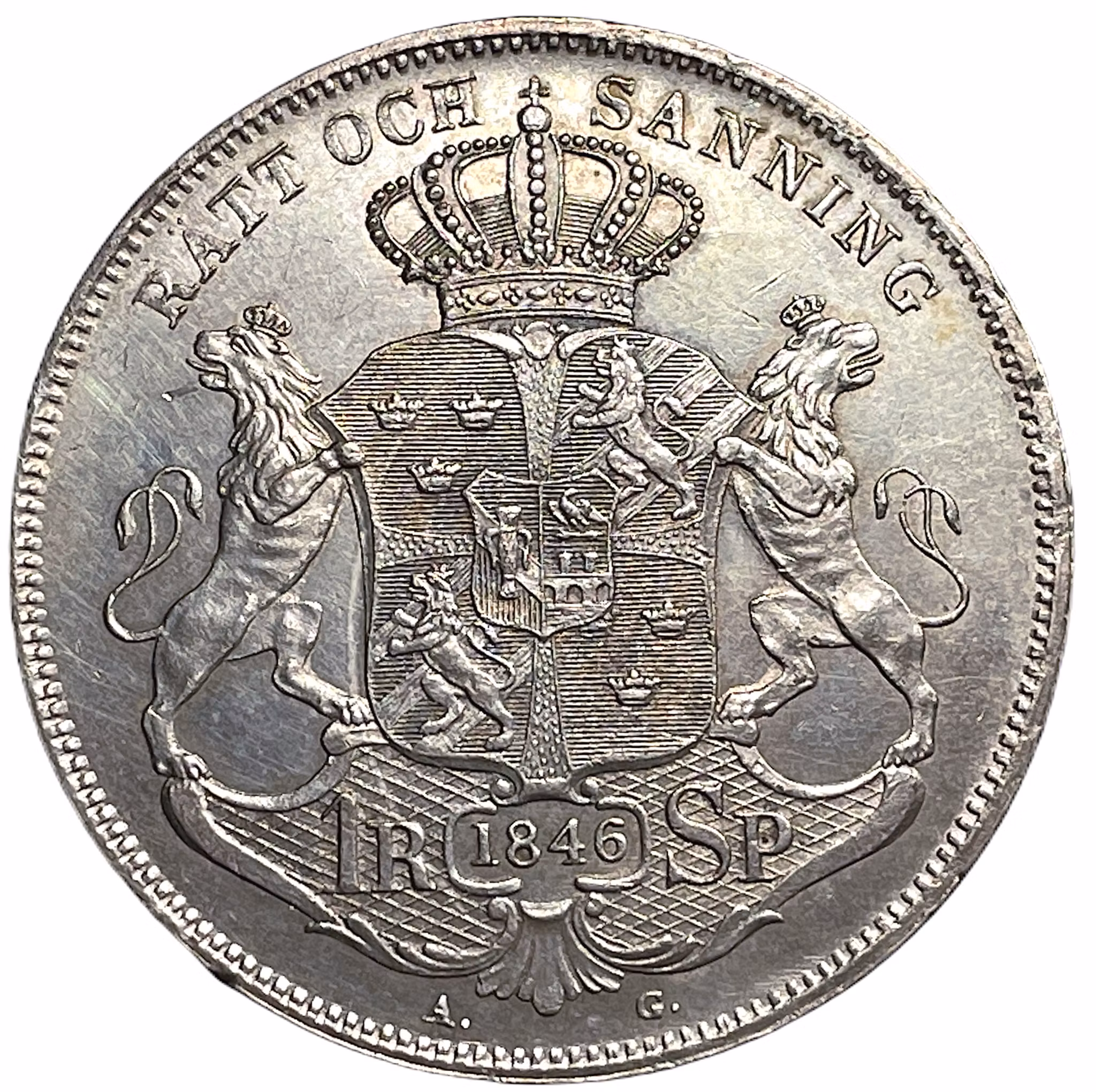 Oskar I - Riksdaler Specie 1846 - Ett tilltalande exemplar