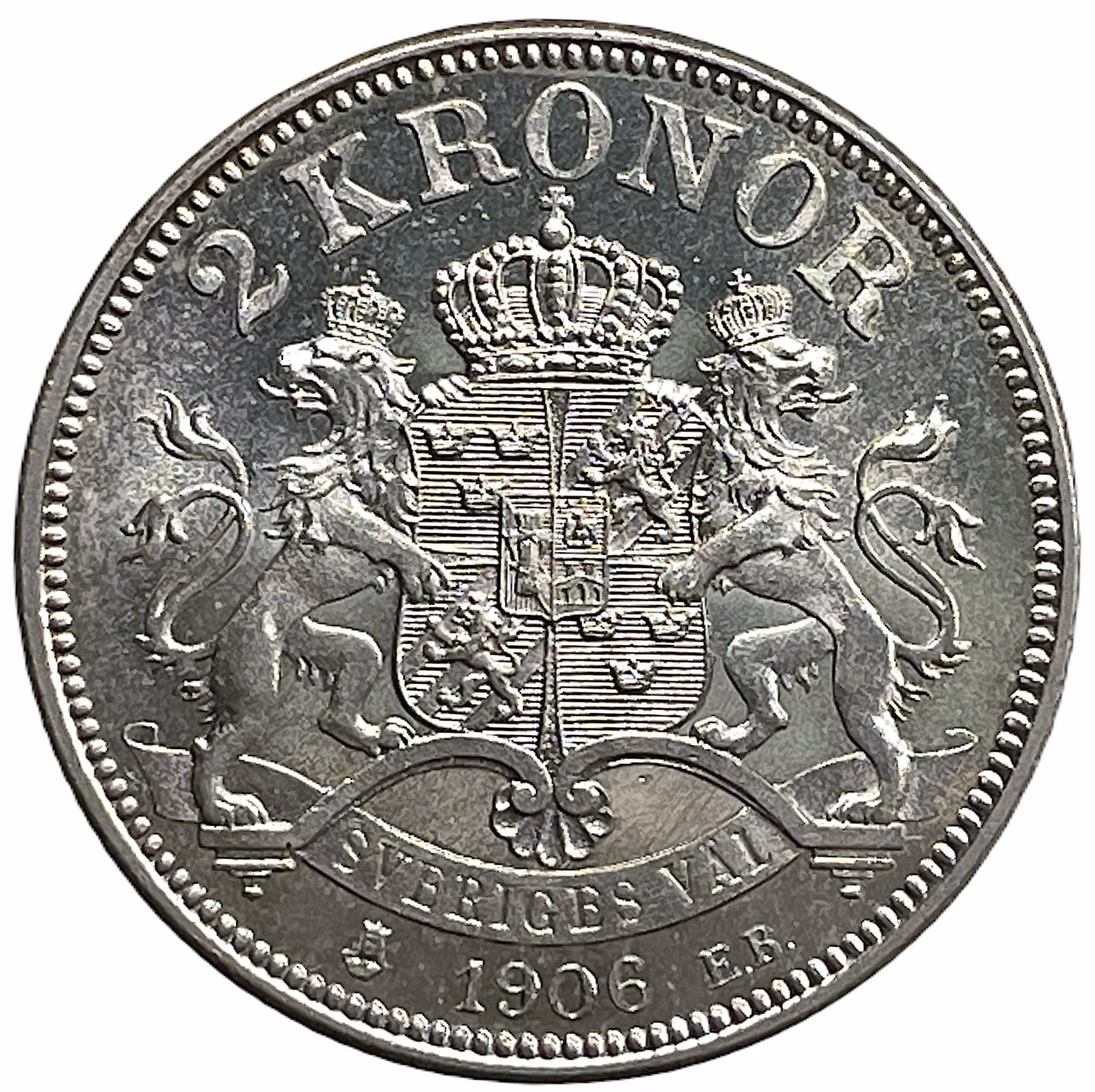 Oskar II - 2 Kronor 1906 - Ett vackert ocirkulerat exemplar