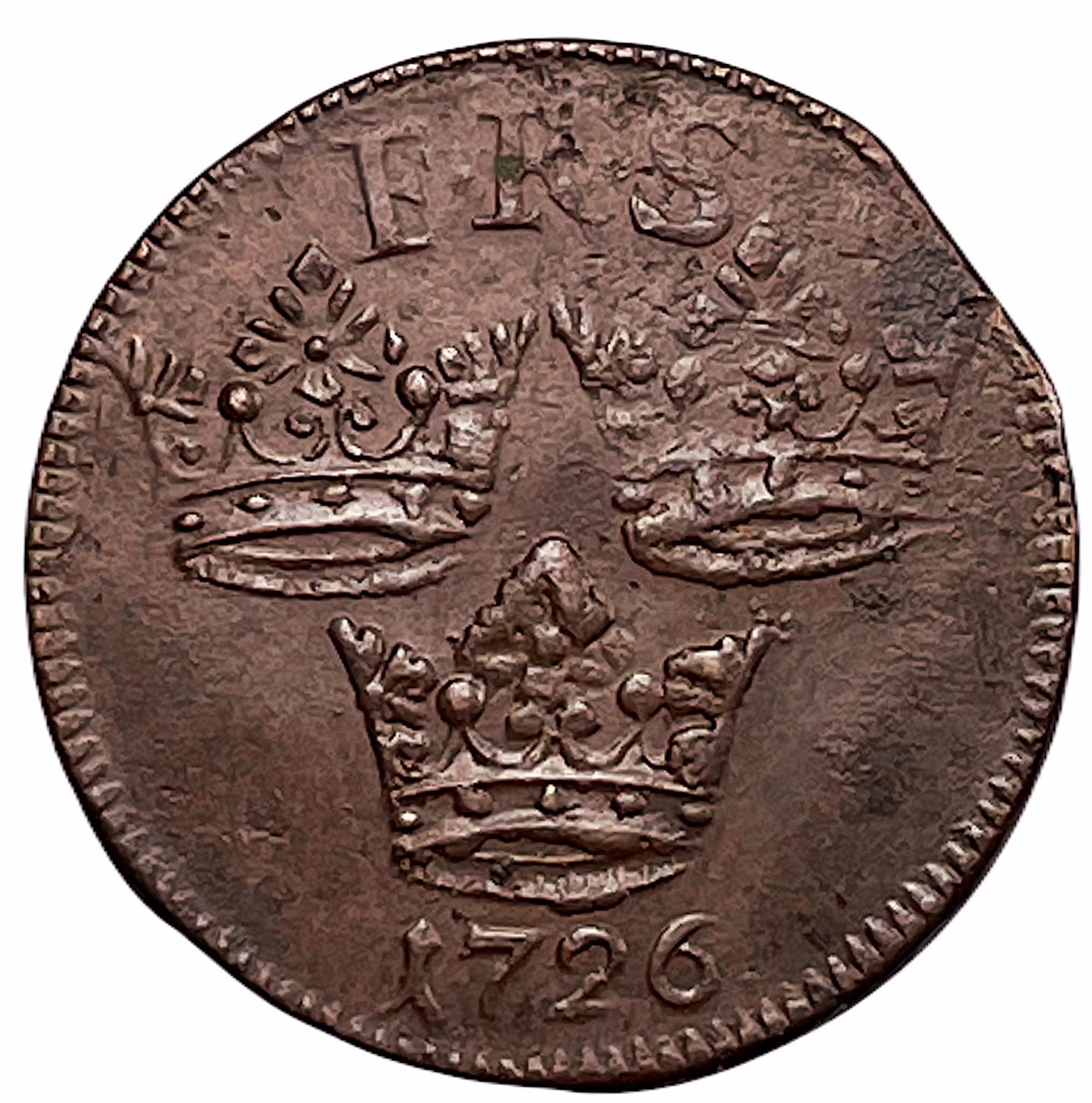Fredrik I - 1 Öre KM 1726 - Trevligt exemplar