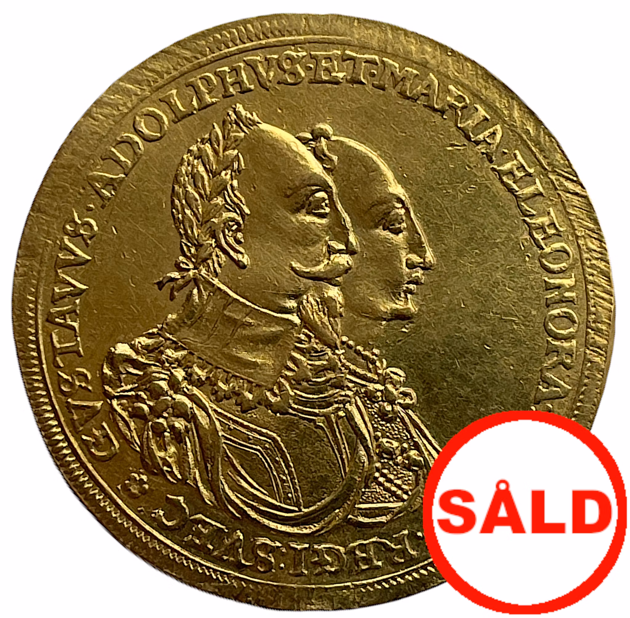 Gustav II Adolf - Augsburg - 2 Dukater 1632 - Ett mycket vackert och skarpt exemplar