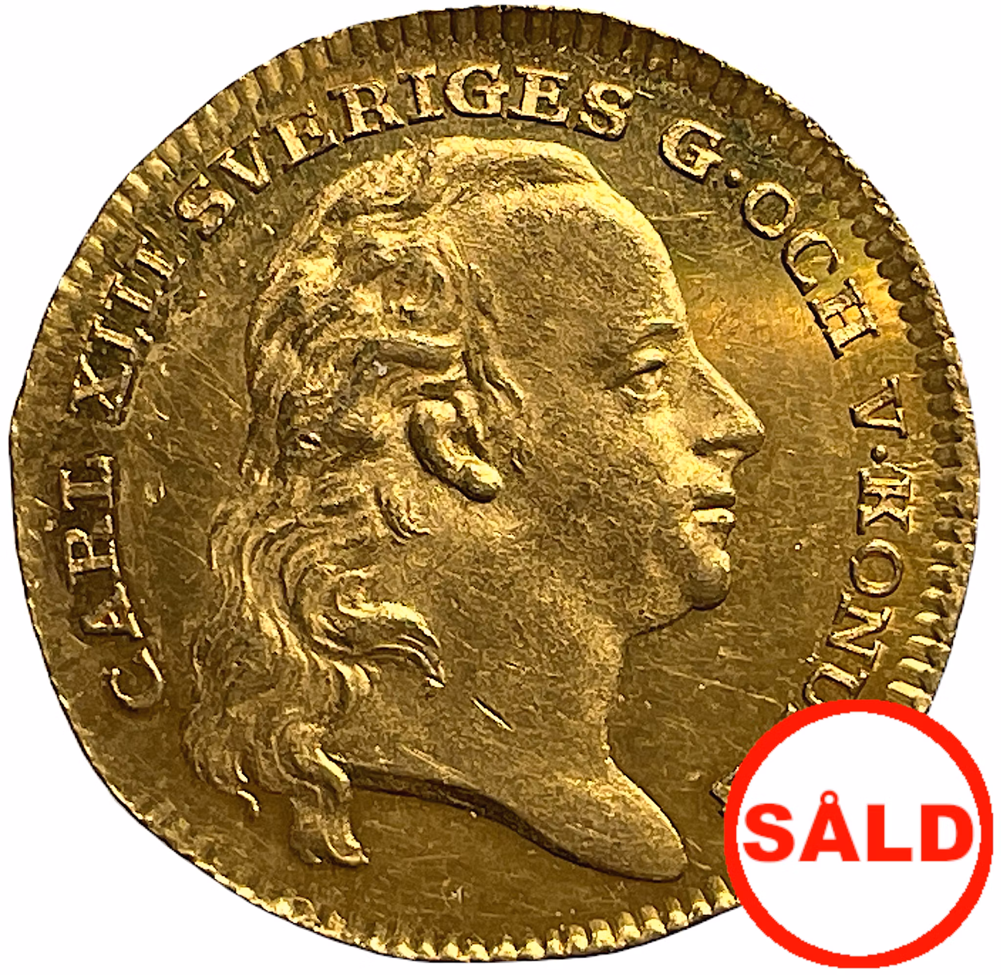 Karl XIII - Dukat 1810 präglad med guld från Dalarna - Vackert ocirkulerat typmynt