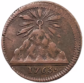 Adolf Fredrik - Avesta - Stora Kopparbergs Bergsslagspollett - 6 Öre KM 1763 - Ovanligt bra exemplar