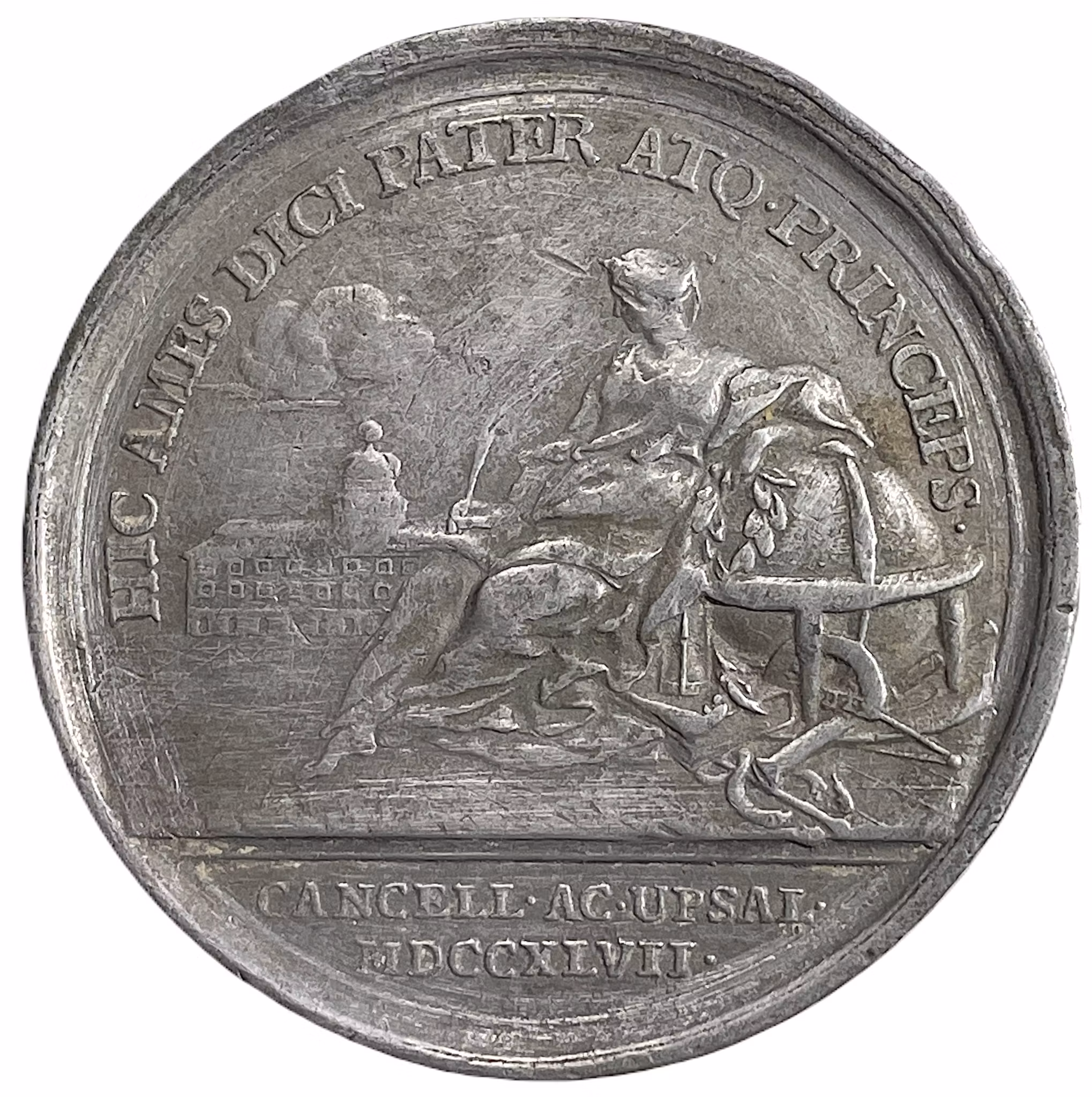 Tronföljaren Adolf Fredrik blir kansler för Uppsala universitet den 26 Februari 1747 ås. av Nils Georgii, fs. av Daniel Fehrman - EXTREMT SÄLLSYNT - Ex. Bonde