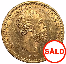 Oskar II - 20 Kronor 1877 med OCH