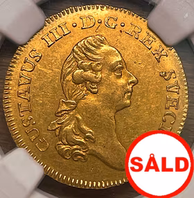 Gustav III - Dukat 1777 - Vackert exemplar - NGC MS 62