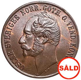 Oskar I - 5 Öre 1857 - Ett ocirkulerat PRAKTEXEMPLAR