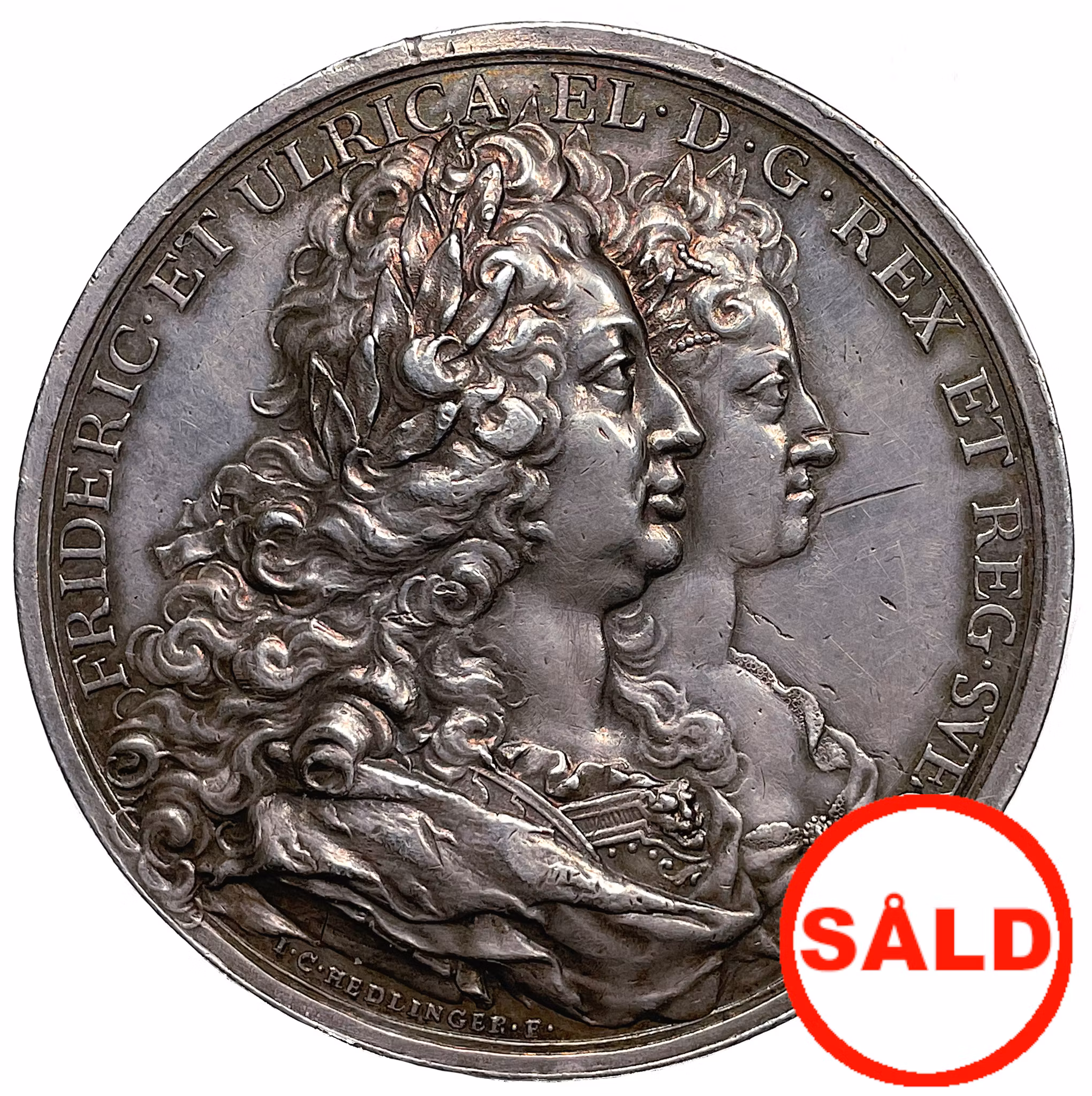 Fredrik I & Ulrika Eleonora Kungahusets ära 1723 av Johann Carl Hedlinger