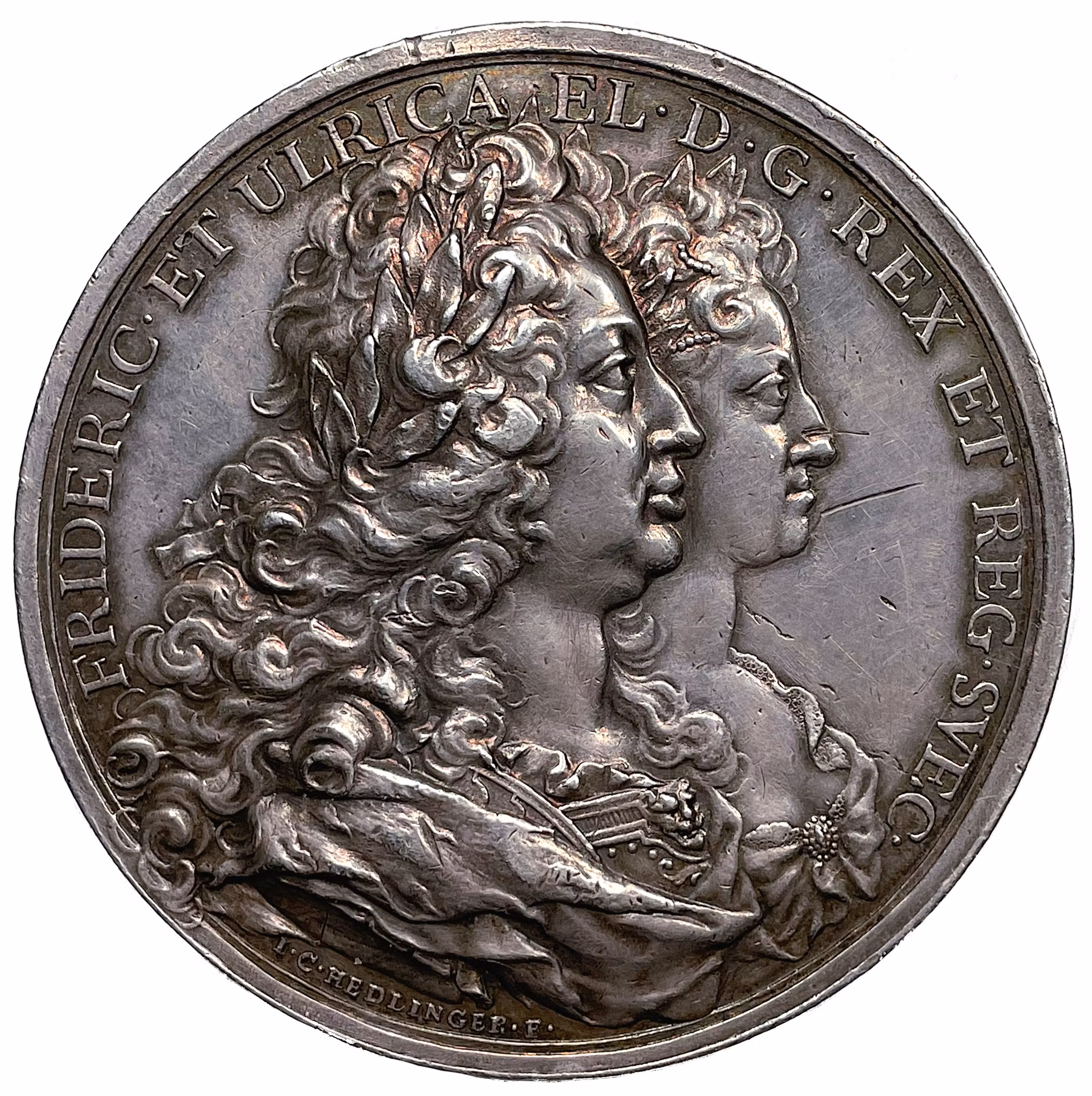 Fredrik I & Ulrika Eleonora Kungahusets ära 1723 av Johann Carl Hedlinger