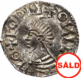 Olof Skötkonung 995-1022, Penning Long Cross - Blandgrupp med förvirrade inskrifter - VACKER OCH MYCKET SÄLLSYNT - RR