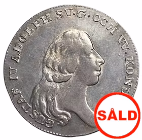 Gustav IV Adolf, 1/3 Riksdaler 1798 - Ett vackert och sällsynt typmynt med nästan full präglingsglans