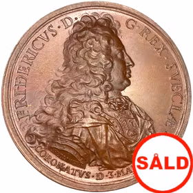 Fredrik I:s Kröning i Stockholm den 3 maj 1720 graverad av Hedlinger - Ocirkulerat toppexemplar