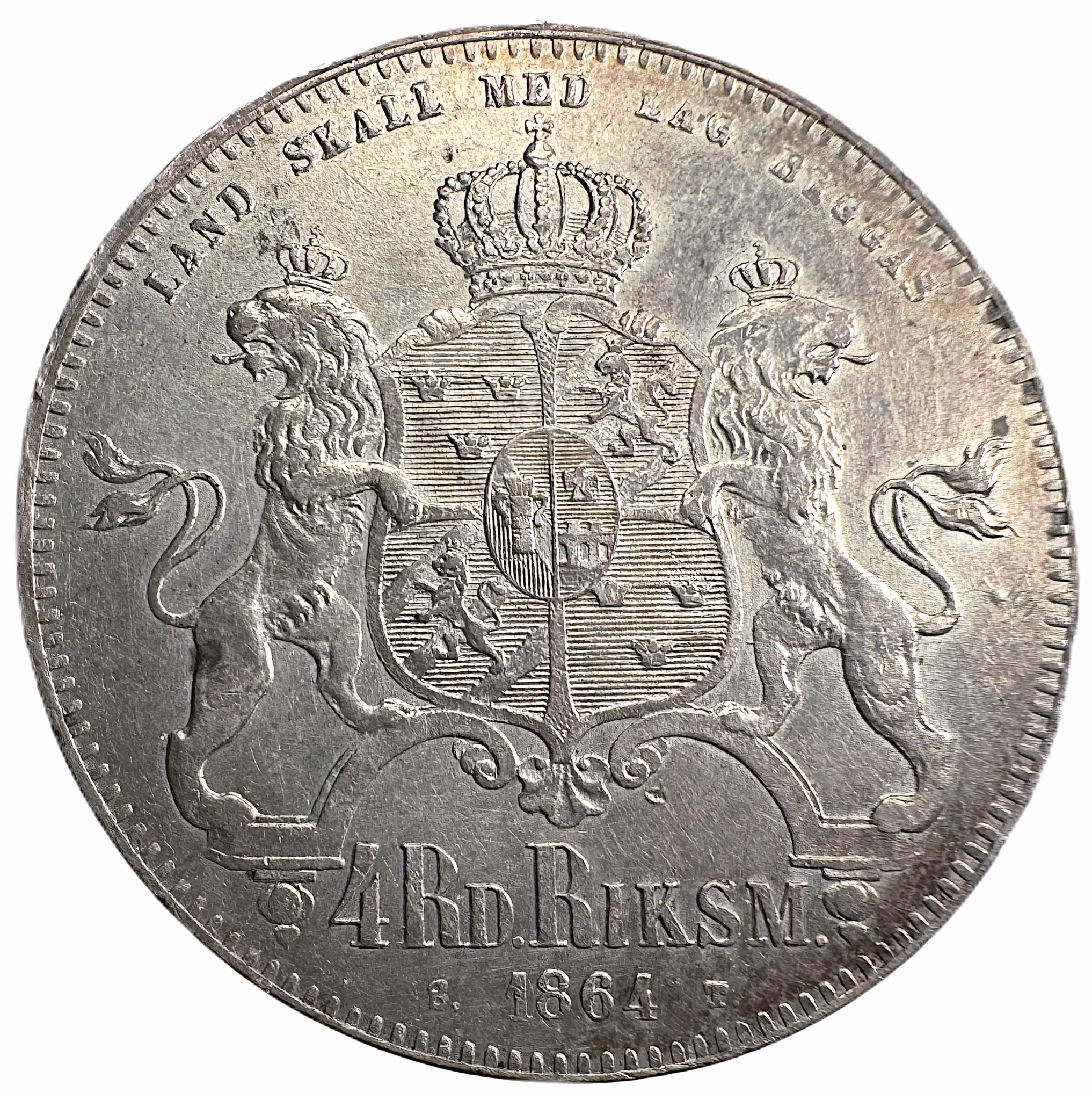 Karl XV - 4 Riksdaler riksmynt 1864