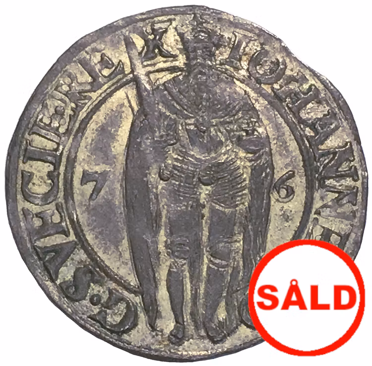 Sverige, Johan III 1568-1592 - 1 Öre 1576 - MYCKET VACKERT EXEMPLAR