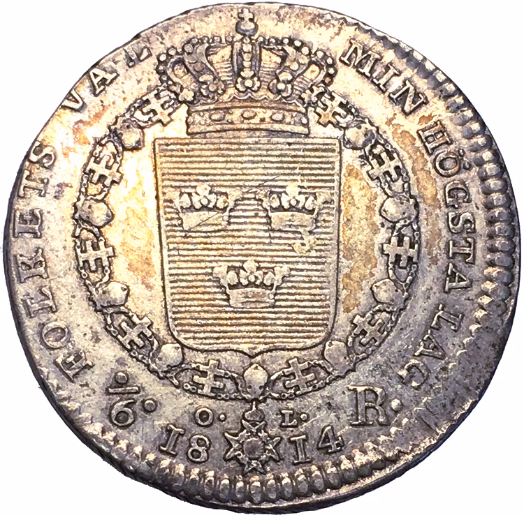 Karl XIII - 1/6 Riksdaler 1814