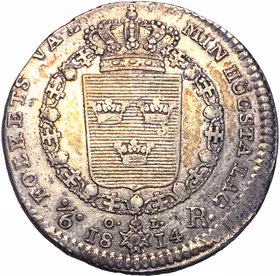Karl XIII - 1/6 Riksdaler 1814