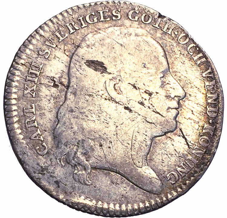 Karl XIII - 1/6 Riksdaler 1814