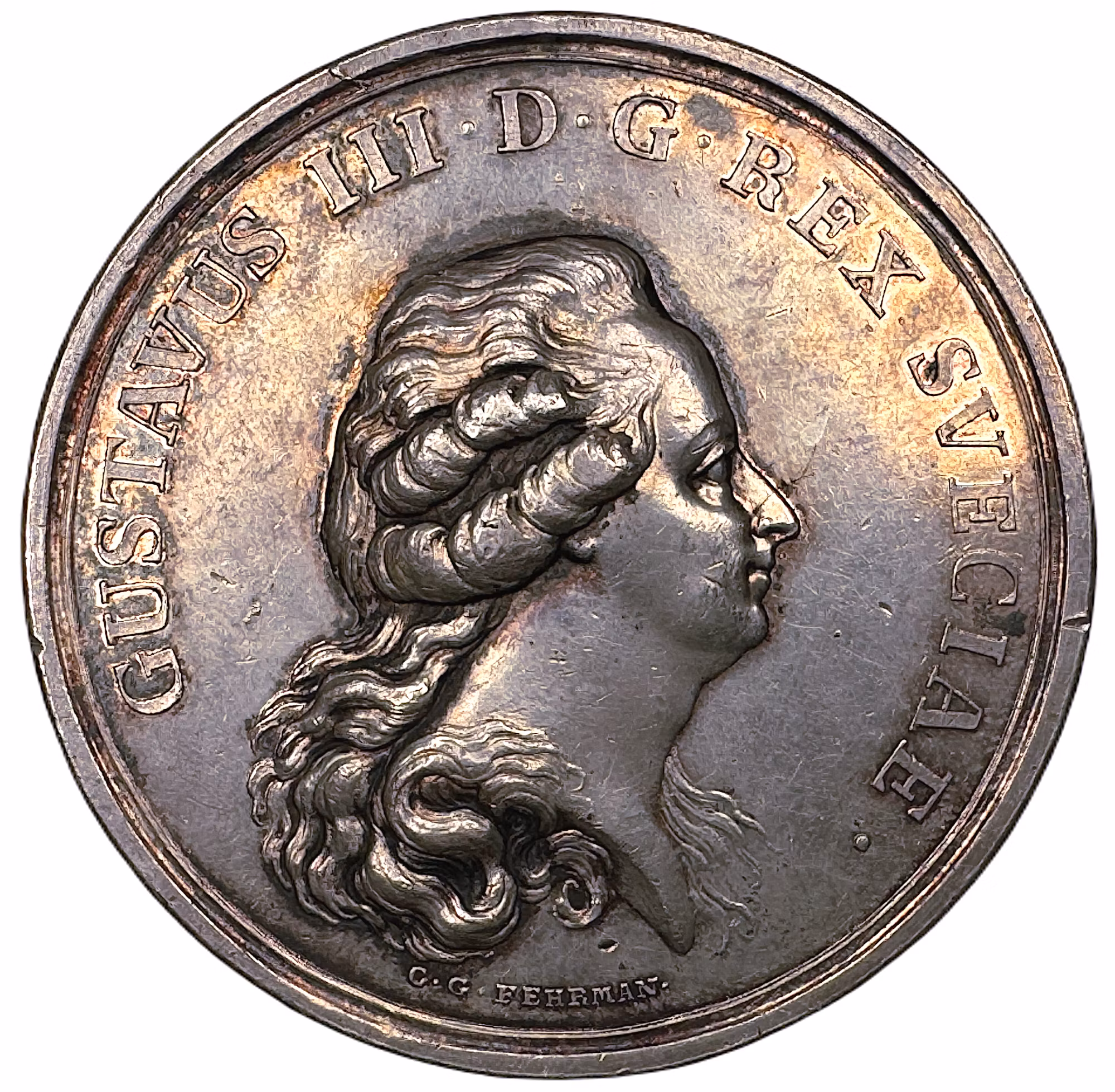 Gustav III - Den främste medborgaren - "OPTIMO PRINCIPI" - Fred med Ryssland - Ex. Fehrman - Mycket sällsynt - RRR