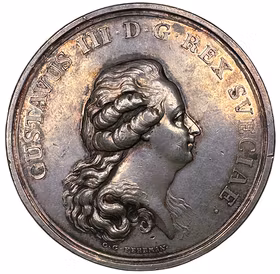 Gustav III - Den främste medborgaren - "OPTIMO PRINCIPI" - Fred med Ryssland - Ex. Fehrman - Mycket sällsynt - RRR