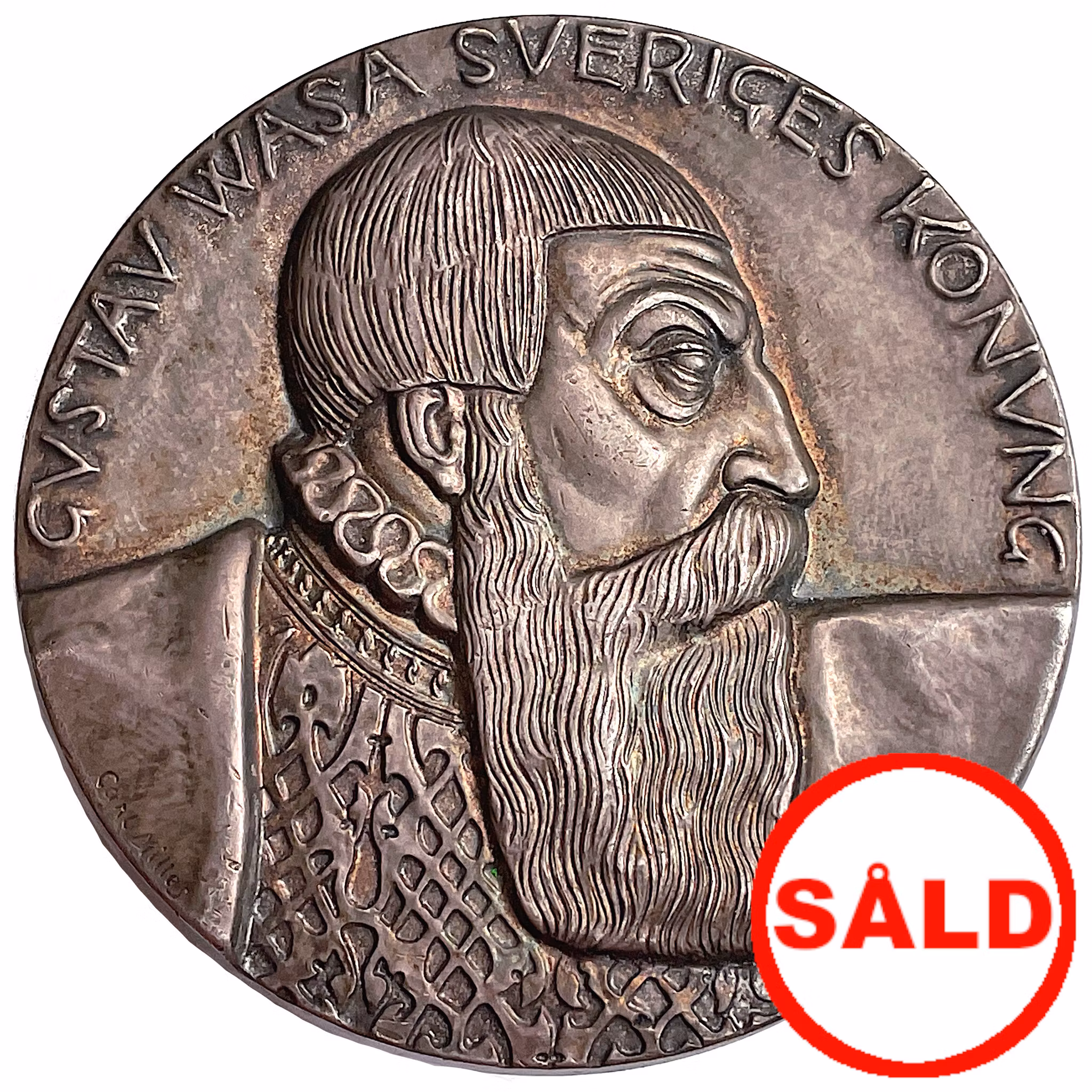 Carl Milles Silvermedalj, Gustav Vasas 400-årsminne 1523-1923 - MYCKET SÄLLSYNT