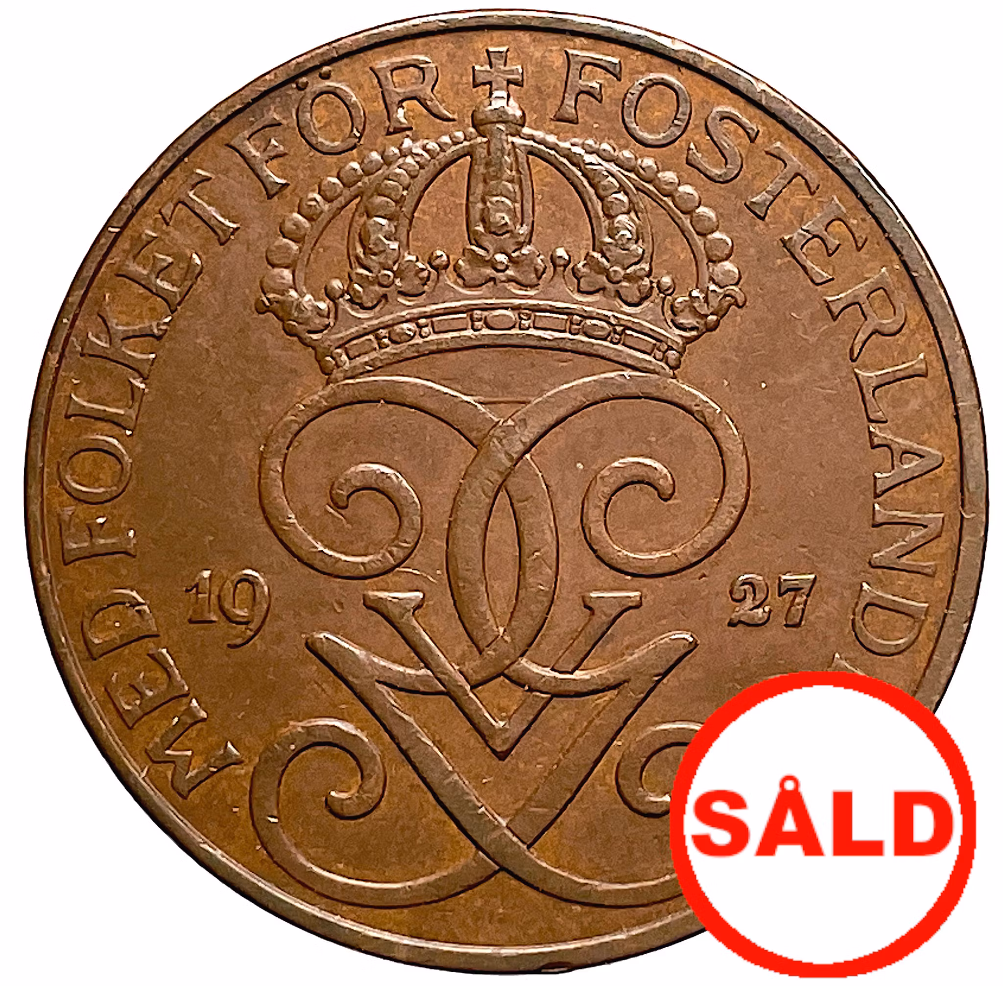 Gustav V - 5 Öre 1927 - Vackert exemplar för årtalet