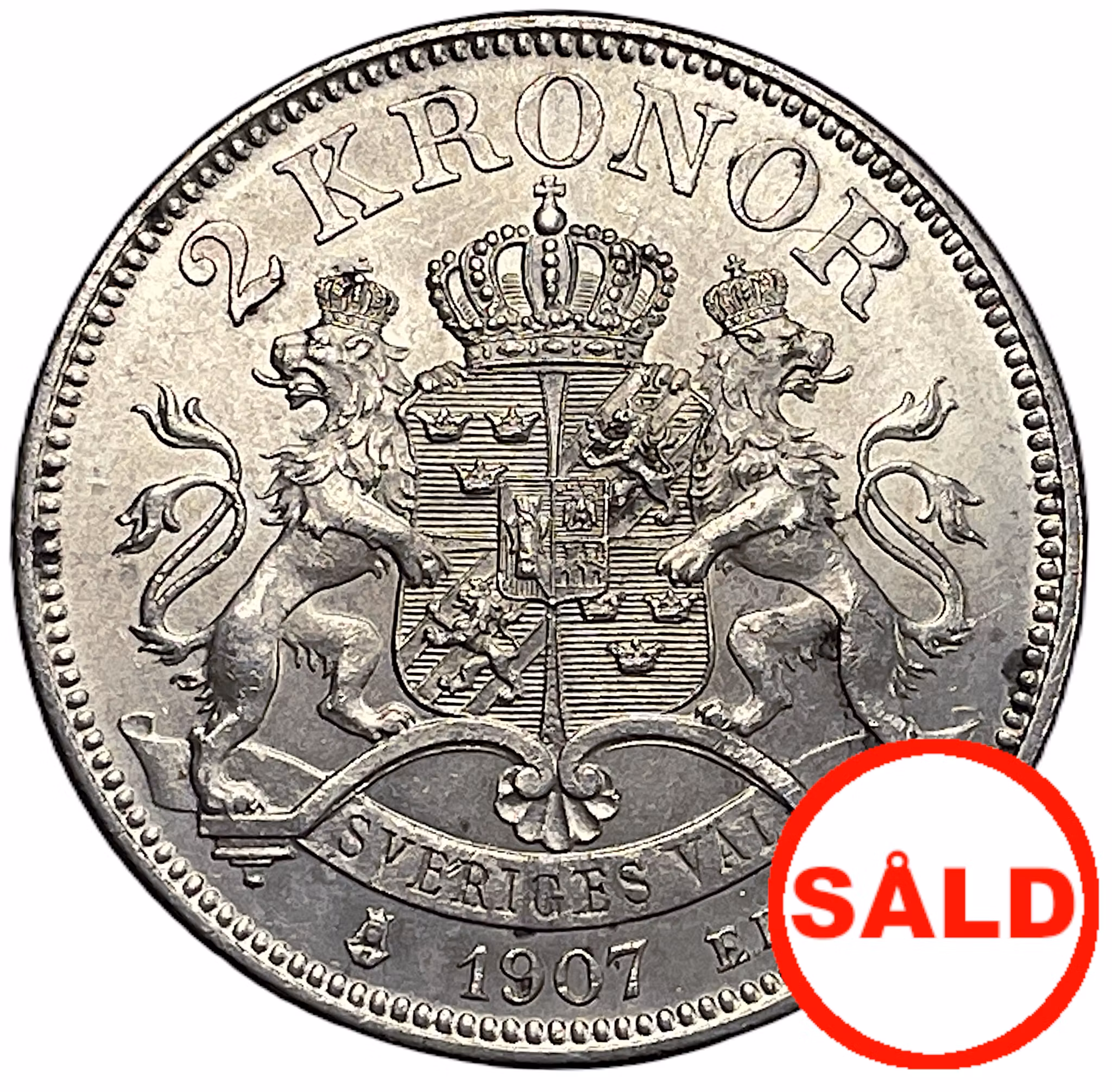 Oskar II - 2 Kronor 1907 - Vackert exemplar