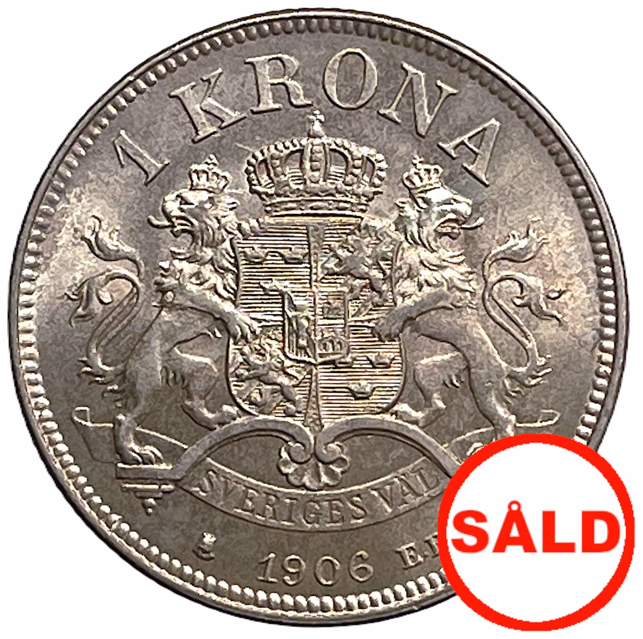 Oskar II - 1 Krona 1906 - Ett vackert ocirkulerat exemplar