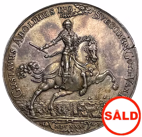 Gustav II Adolf - Segern vid Breitenfeldt 1631 av  Jean Gentil i 1/2 Talers vikt - Ett lyxexemplar för typen