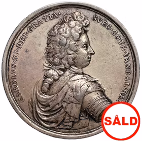 Karl XI med sin drottning Ulrika Eleonora d:ä - 1690 - 5 kända exemplar i privat ägo - Präglad i 4 Riksdalers vikt av Arvid Karlsteen