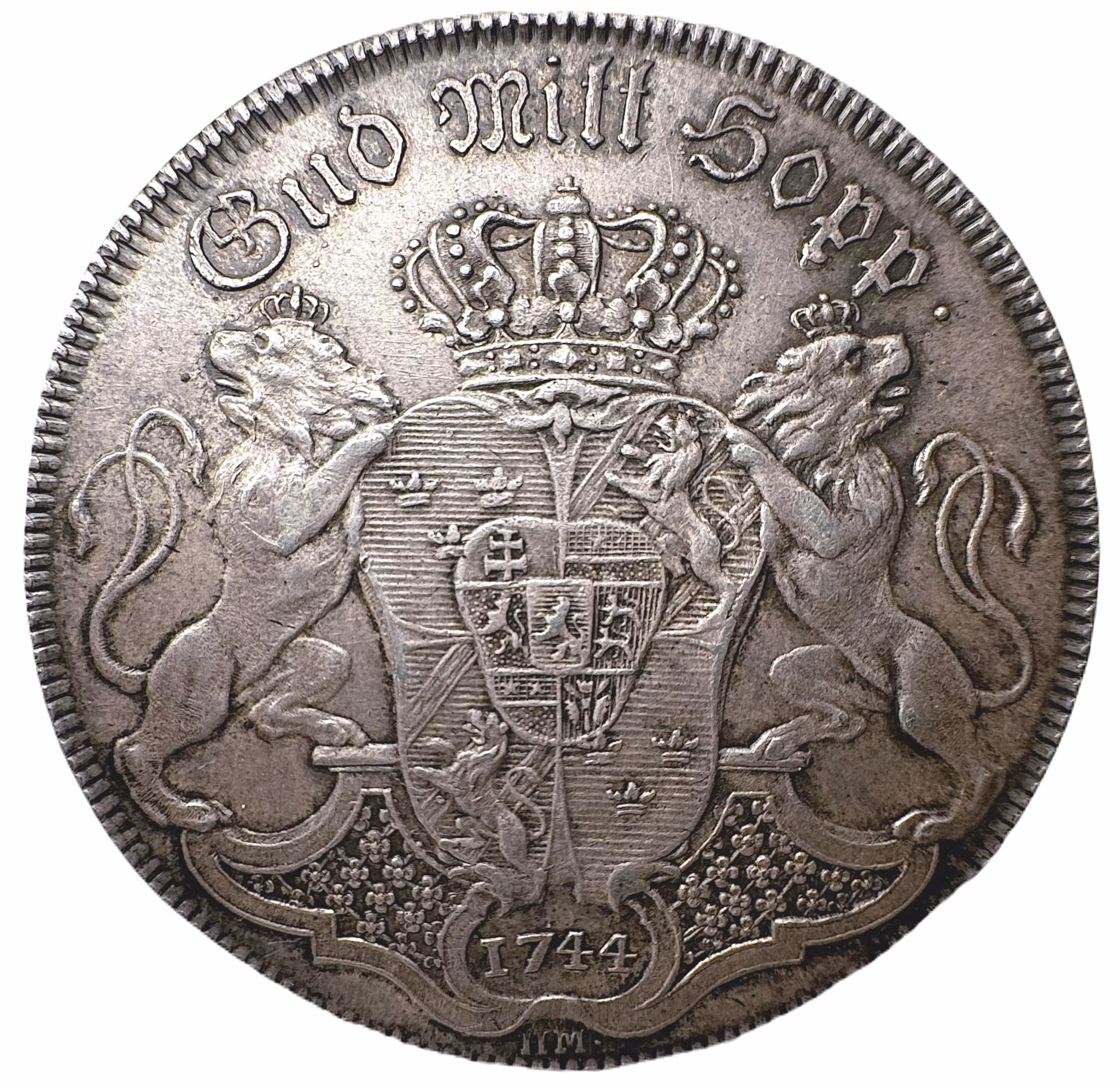 Fredrik I - Riksdaler 1744 - Ett mycket vackert exemplar med fina fält