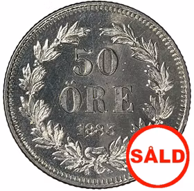 Oskar II, 50 Öre 1883 - Vackert exemplar med frostaktig relief och djupt glänsande fält