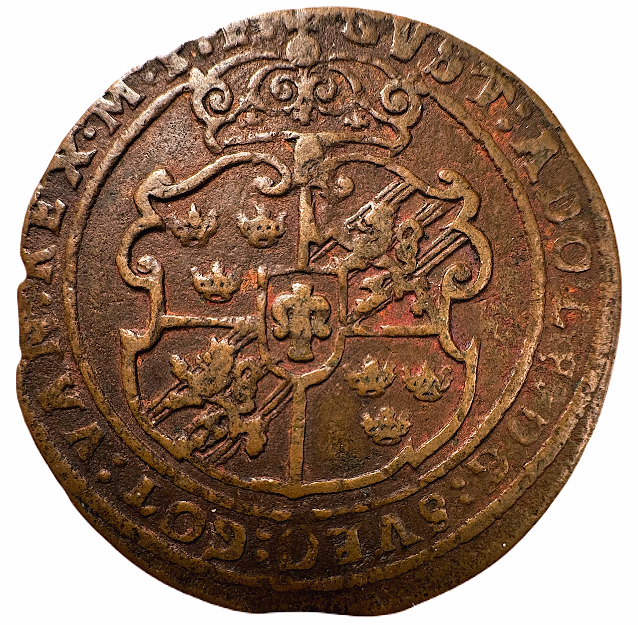 Gustav II Adolf - Säter 1 Öre 1629 med kungakrona 5a - Sällsynt