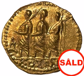 Romerska republiken, Markus Junius Brutus Guldstater ca 43-42 f.Kr - Vackert exemplar med lyster